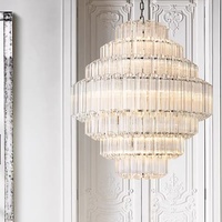 Lustre américain en cristal postmoderne de luxe pour salon salle à manger Escalier simple villa nordique de haute qualité créatif