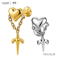 Piercing Labret en Titane ASTM F136 à Filetage Interne pour Hommes et Femmes - Idéal pour Tragus, Hélix, Cartilage