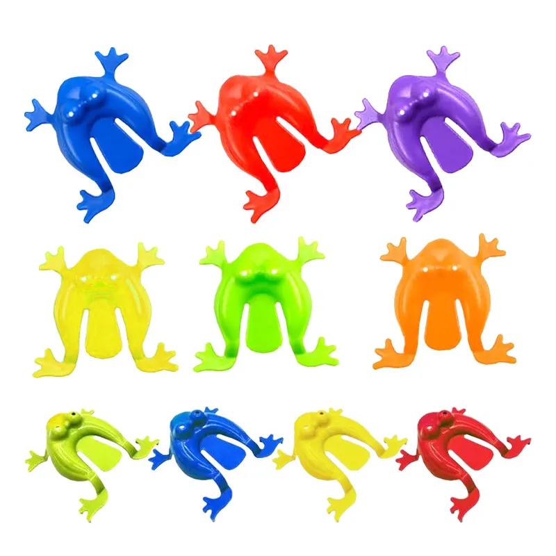 Plastic Promotional Jumping Leap Frog Finger Pressing Funny Bouncing Frogs Toys For Kids
