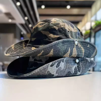 Sombrero de Pescador Táctico Personalizado al por Mayor con Logotipo, 100% Algodón, Unisex, para Pesca, Camping, Protección Solar, Ajustable de 54-62 cm, OEM, en Blanco