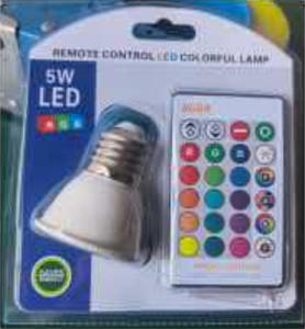 ไฟสปอร์ตไลท์ LED ทรงกลม RGB สีสันสดใส 5W ขั้ว E27 ตัวเรือนพลาสติก พร้อมเซ็นเซอร์ รีโมทคอนโทรล ควบคุมสีแบบโซลาร์ ปรับอุณหภูมิสีได้แบบค่อยเป็นค่อยไป - Product Image 1