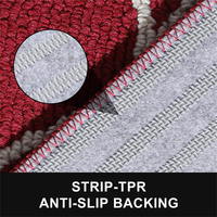 Tapis de cuisine moderne en polypropylène tufté, lavable en machine, résistant aux taches, rouge, super absorbant, antidérapant