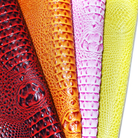 Cuir synthétique PVC à grain d'alligator imperméable résistant aux plis, tissu en tricot polaire, vente chaude, pour bagages, chaussures