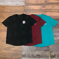 JL0801C Vente en Gros T-Shirt Homme Gym Fitness 95% Coton 5% Spandex Ourlet Festonné Coupe Ajustée Impression Personnalisée Votre Logo