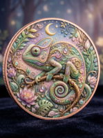 Pièce de monnaie en cuivre pur 999 de 5 oz, en relief 3D, couleur UV, série animale colorée en relief, édition de collection