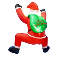 Décorations de Noël 6FT 8FT, Ballons de Noël, Fournitures de Fête, Père Noël Gonflable Lumineux à LED en Polyester pour Modèle Gonflable
