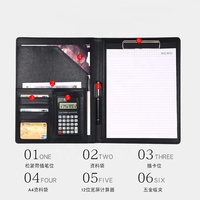 Custom Top Quality PU Leather Business Portfolio Bag Professional Clip File Folder A4 Document Folder Binder With Card Holder