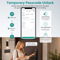 Cerradura Inteligente con Huella Dactilar para Puerta de Aluminio/Madera SJJ, Teclado Táctil con App Tuya, Código para Tarjeta RFID, Entrada sin Llave, Hotel en la Nube