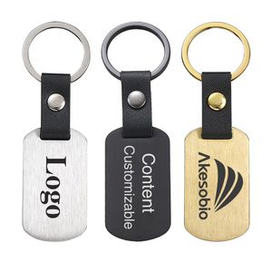Vintage Style Custom logo Leather Keychain Factory Stainless Steel Laser Engraving UV Color Printing Blank Metal Keychain