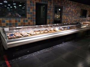 Vitrines de viande réfrigérées de comptoir à vendre Ce Danfoss refroidisseur d'air peinture acier verre porte refroidisseurs Machine à glace R404a - Product Image 5