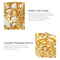 Bagues turques de luxe en dentelle florale de Dubaï pour femmes, bijoux de mariage et de fête exagérés, ajourés, tissés, à motifs floraux, vente en gros