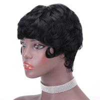 LINDALHAIR Perruque courte bouclée coupe Pixie Cheveux humains pour femmes noires Cheveux humains courts coupe Pixie sans colle Perruques courtes bouclées naturelles