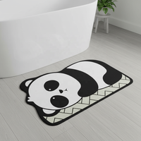 Alfombrilla de Baño de Tierra de Diatomeas con Forma Irregular, Diseño de Dibujos Animados, Súper Absorbente, de Secado Rápido, Antideslizante, para Entrada