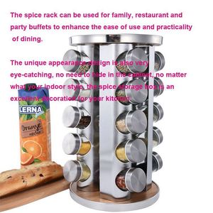 Rotary Holder <b>Spice</b> Seasoning Organizer with Bottle Glass Seasoning Bottle Wholesale Premium Seasoning Bottle Glass - Product Image 3