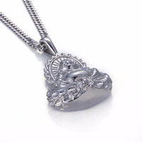 Vente en gros de pendentif bouddha plaqué or/argent collier de bijoux amulette Maitreya en acier inoxydable pendentif bouddha