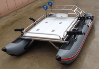 Bateau pneumatique en PVC avec plateforme en aluminium et cadre en acier inoxydable et chariot à main Bateau de pêche
