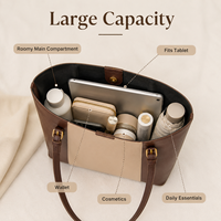 Tas Tote Kulit PU Kustom untuk Wanita, Kapasitas Besar, Tas Selempang, Penutup Magnetik, Tas Kerja, Tas Belanja, Grosir, OEM, Label Pribadi