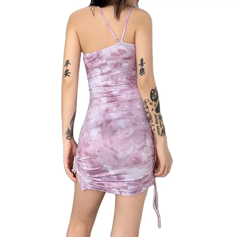 Vestido de verano ajustado sin mangas con cuello de barco, ropa Sexy para mujer, color púrpura, rosa y blanco, 2021