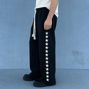 Pantalones Deportivos para Hombre, con Logotipo Personalizado, Negros, de Pierna Ancha, con Cordón Ajustable, para un <span class=keywords><strong>Estilo</strong></span> <span class=keywords><strong>Urbano</strong></span> - Product Image 3