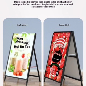 Floor-Standing Modern KT Board Display for Indoor Use <strong>Milk</strong> Tea Coffee Shops Windproof Entrance <strong>Poster</strong> Stand Metal Eco-friendly - Product Image 2
