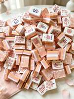 Tuiles de Mahjong Modernes de Luxe en Acrylique, Gravure Nacrée, Résistantes à l'Eau, Écologiques, Personnalisables, Couleurs Rose/Orange, Ensemble de 160 Pièces