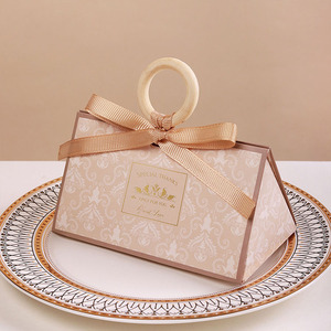 Anillo <span class=keywords><strong>de</strong></span> boda triangular portátil, caja <span class=keywords><strong>de</strong></span> regalo <span class=keywords><strong>de</strong></span> caramelo y Chocolate con cinta - Product Image 5