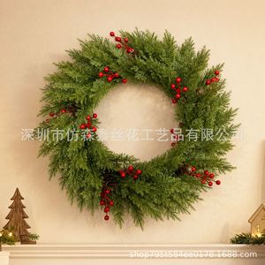 Guirnalda Navideña Artificial de Flores de Seda Sintética con Bayas Rojas, Decoración para Colgar en la Pared Exterior, 30 cm, Estilo Europeo - Product Image 2