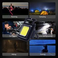 Lampe d'urgence multifonctionnelle portable USB mini en aluminium avec porte-clés, lumière COB haute luminosité 5.0 pouces, pièce de réparation électronique multi-usage