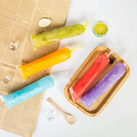 Emballage personnalisé pour crème glacée congelée en plastique thermoscellé sur trois côtés, sac en plastique biodégradable pour sucettes glacées