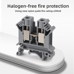 UK3N 800V导轨安装<span class=keywords><strong>2</strong></span>.5平方毫米电缆端子块导体连接器电源用黄铜接触材料 - Product Image 5