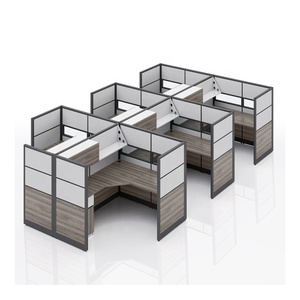 Bàn văn phòng <span class=keywords><strong>MFC</strong></span> bằng gỗ L hình dạng nhân viên Máy Trạm phân vùng Bàn nhân viên Bàn đồ nội thất văn phòng nhân viên thư ký bàn - Product Image 1