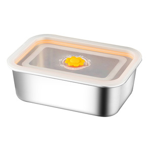Stainless Steel Food Storage <b>Container</b> With PP Lid Rectangle Airtight Freezer Safe Lunch Box For Meal Prep - Product Image 2