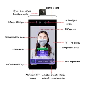 8 inç AI termal kamera yüz tanıma katılım yönetimi Determinal