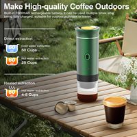 Machine à café portable 7500 mAh, batterie 20 bars, chargement USB-C, café froid, double extraction, compatible capsules NS DG, CE FCC, pour bureau, Italie