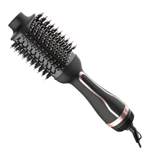 Cepillo Secador De Cabello Electric Oval Comb Hair Dryer and Volumizer Salon Hair Straightener Blow Dryer One Step 3 in 1 OEM