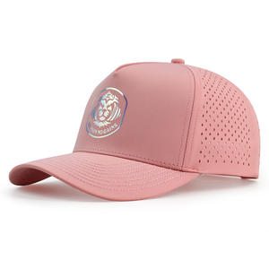 HS41 с логотипом на заказ, 5 панелей, лазерная резка, перфорированная спортивная шапка Gorras, Мужская водостойкая бейсболка - Product Image 3