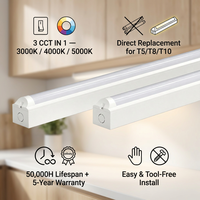 Barre lumineuse LED 4 pieds 1200 mm 3CCT 3000K 4000K 5000K IP20 Frosted pour entrepôt et supermarché, garantie 5 ans, CRI élevé >80, tubes LED