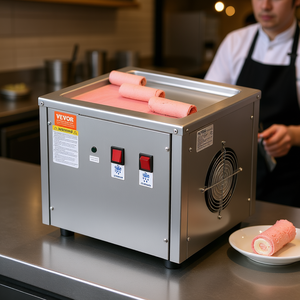 Máquina de Helado Enrollado Comercial Vevor, 11 x 9.5, Acero Inoxidable, con Compresor Monofásico de 110 V - Product Image 2