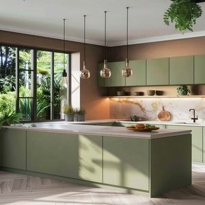Gabinetes de cocina modernos de lujo de gama alta CBMmart con encimeras de piedra de mármol, mesa de isla, almacenamiento de madera, servicio integral - Product Image 3