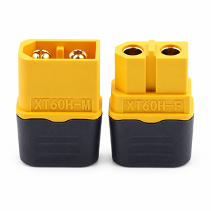 Connecteur AMASS XT60H XT60H-M XT60H-F 2 broches 30A plaqué or mâle/femelle avec gaine pour batterie LiPo de drone RC - Product Image 1
