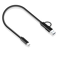 Cable de Datos USB 3.1 Tipo-C 2 en 1, Carga Rápida de 3A, 10Gbps, Conductor de Cobre Puro Trenzado, Revestimiento de PVC, para Computadora, Automóviles y Auriculares