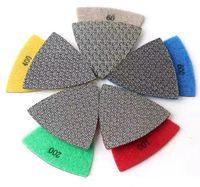 Ventes directes usine : Patins de polissage diamantés triangulaires 3 pouces pour le finissage des coins de sol, pierre, béton, céramique, verre et alliages durs
