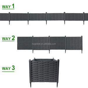 2 in 1 No Digging Woven Rattan Effect Flower Bed Garden Edging <b>Border</b> for Growing & <b>Fencing</b> Trellis - Product Image 3