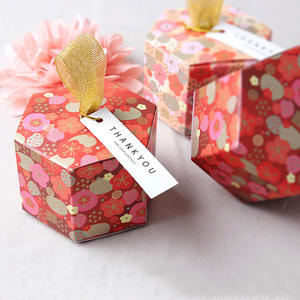 Cajas de papel de boda de estilo japonés creativas para vacaciones, superventas personalizadas, caja de regalo de embalaje hexagonal pequeña de lujo - Product Image 3