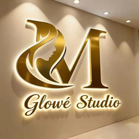 Conception de logo personnalisé, lettres en relief rétroéclairées par LED 3D, signalétique en acier inoxydable pour enseigne de magasin professionnel