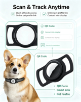 Maßgefertigtes Luxuriöses Umweltfreundliches Langlebiges Wasserdichtes Hunde-Air-Tag-Halsband mit GPS Smart QR-Code Druck Haustier-ID-Tag - Großhandel Silikon