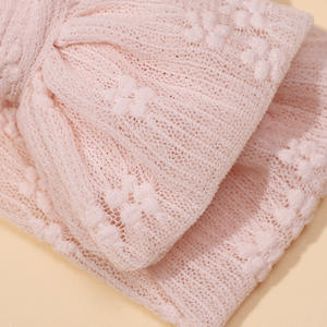 HZO-24019 bébé fille bandeau <span class=keywords><strong>maille</strong></span> nœud noué bandes de cheveux doux tricoté enfants chapeaux nouveau-né <span class=keywords><strong>Turban</strong></span> bébé cheveux accessoires - Product Image 4