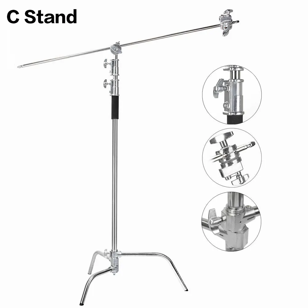 C Stand Photo Studio Hochleistungs-Lichtst änder C Typ Standhöhe 3,3 m mit Verlängerung sarm und Griffkopf-Klapp beinen