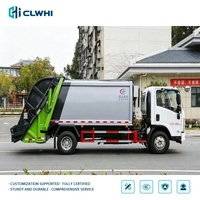 Camion de collecte des déchets Isuzu KV800 4x2 pour la ville, camion compacteur de déchets avec élévateur vert, camion de collecte des déchets en promotion