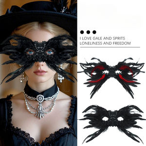 ชุดคอสเพลย์ประดับเลื่อมแฟนซีคอสเพลย์มีเขาขนาดใหญ่ขนนกฮาโลวีนอุปกรณ์ปาร์ตี้แฟนซีสำหรับงานพรอมแฟนซีใช้ได้ทั้งชายและหญิง - Product Image 1